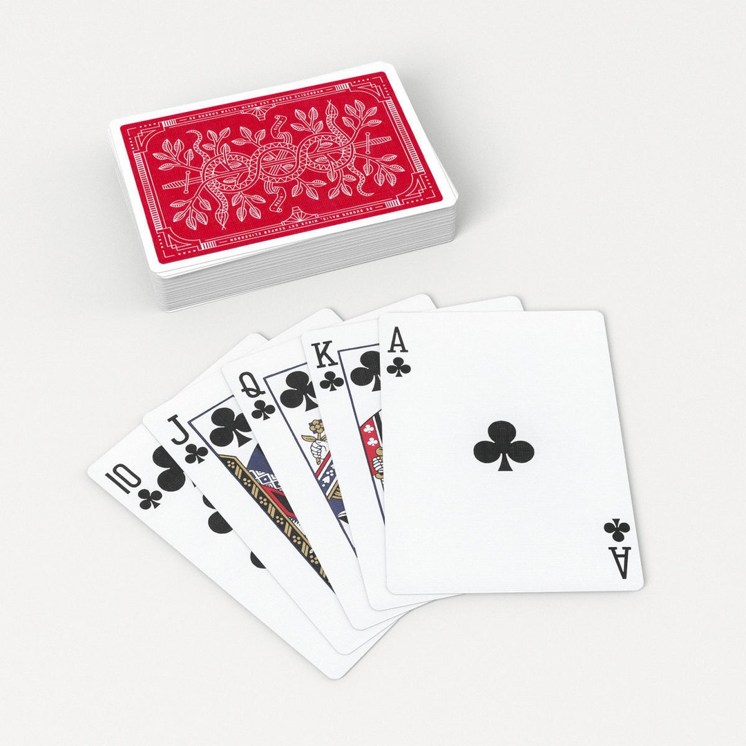 Monarchs Playing Cards 3D Model – Low Poly Poker Deck, FBX - View 12