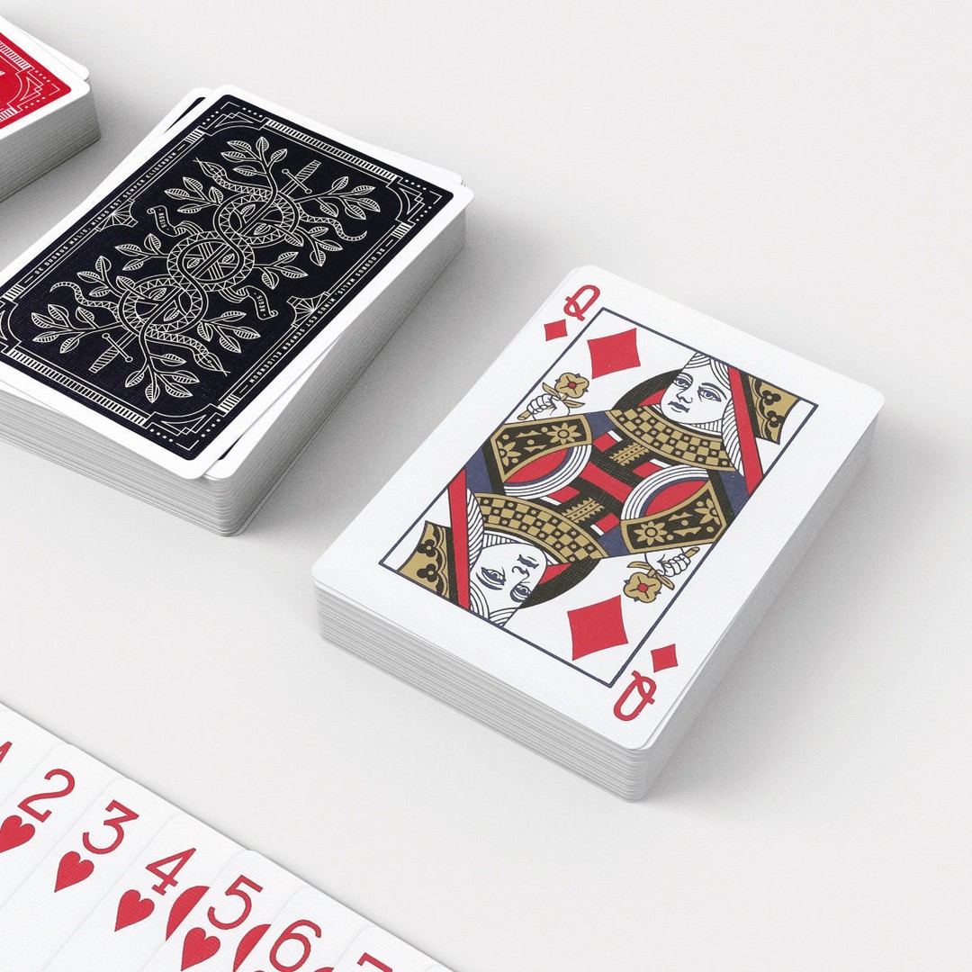 Monarchs Playing Cards 3D Model – Low Poly Poker Deck, FBX - View 4