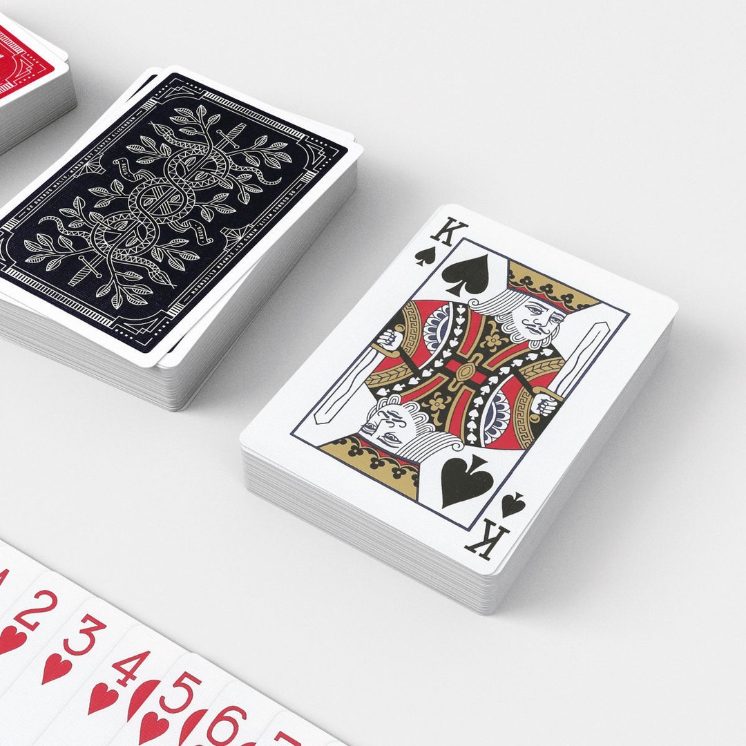 Monarchs Playing Cards 3D Model – Low Poly Poker Deck, FBX - View 8