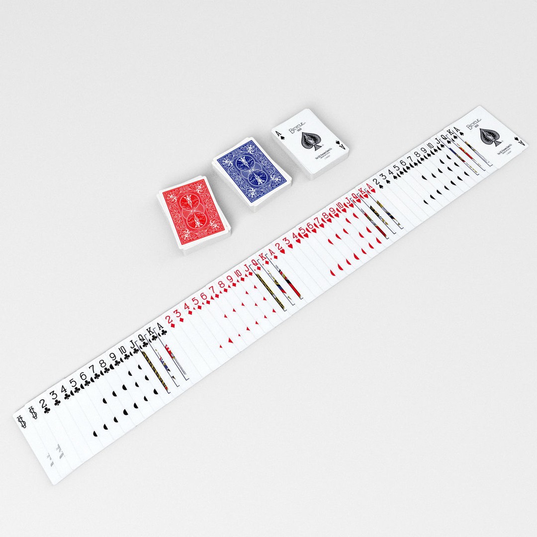 Bicycle Playing Cards 3D Model – Low Poly Poker Deck with Textures - View 12