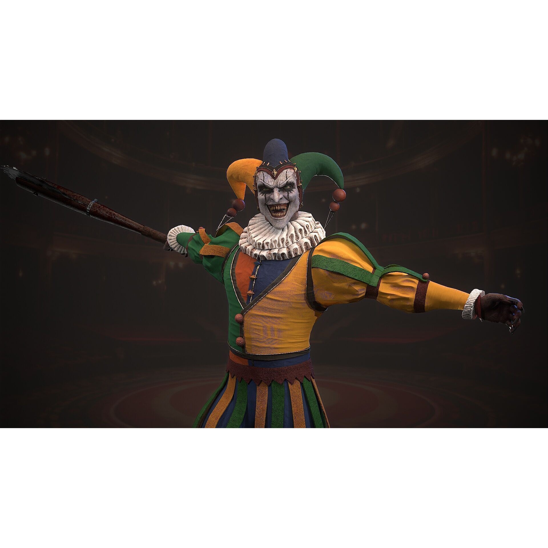 Clown Monster - Low-Poly Game-Ready 3D Model - View 13