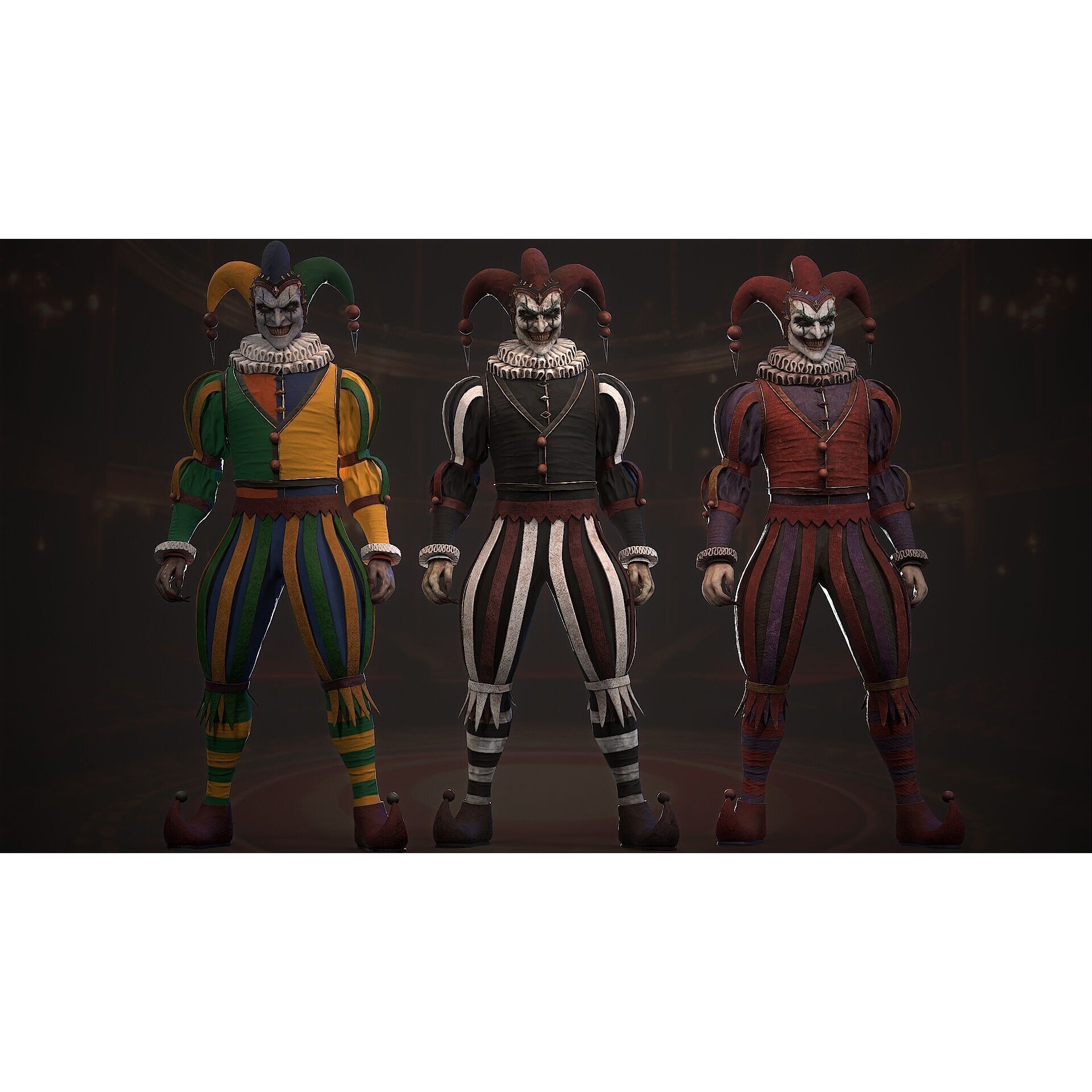 Clown Monster - Low-Poly Game-Ready 3D Model - View 18