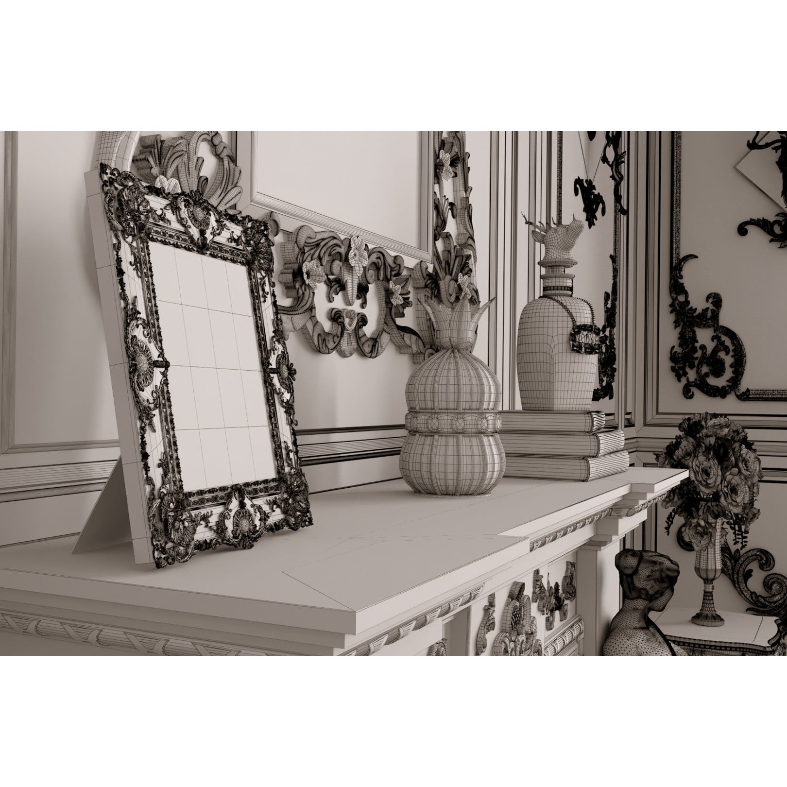 Classic Room Scene - Ready to Render 3D Model - View 12