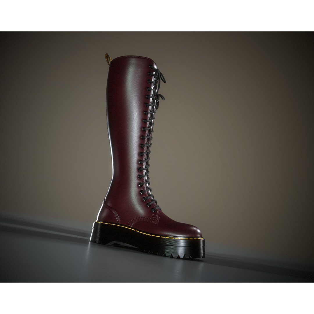 Dr. Martens 20eye 3D Model – Low Poly Game-Ready Asset, FBX, OBJ - View 12
