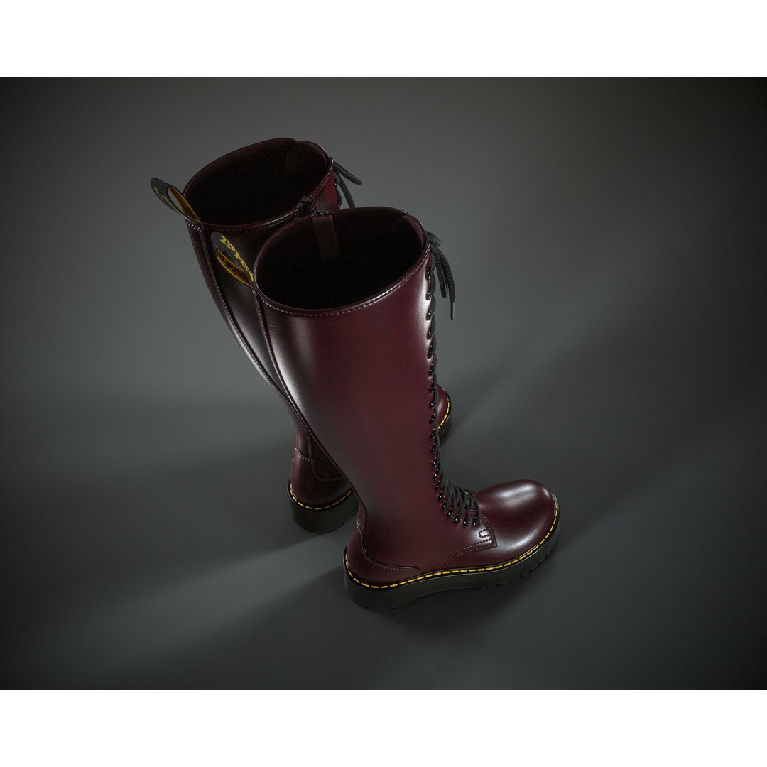 Dr. Martens 20eye 3D Model – Low Poly Game-Ready Asset, FBX, OBJ - View 13