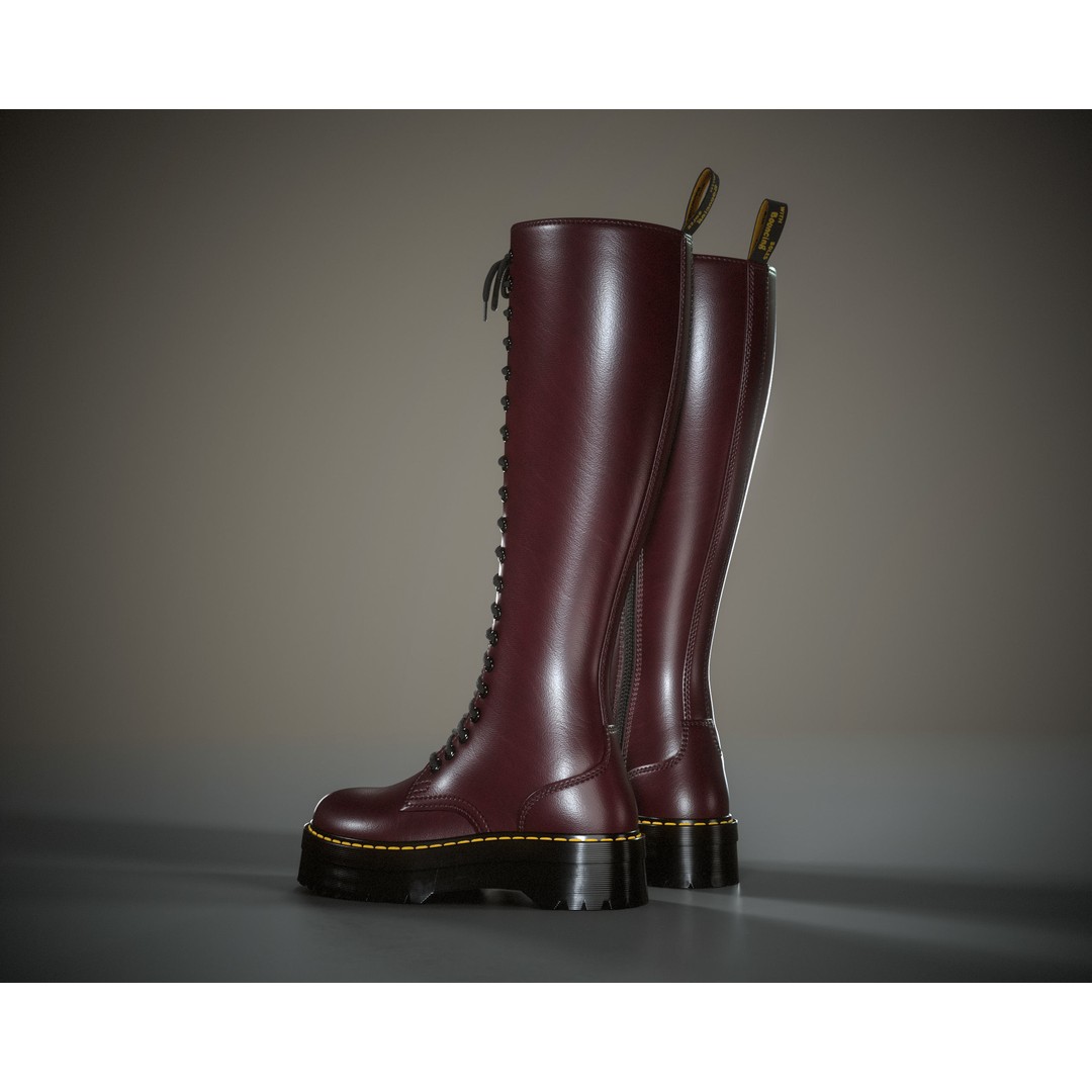 Dr. Martens 20eye 3D Model – Low Poly Game-Ready Asset, FBX, OBJ - View 14