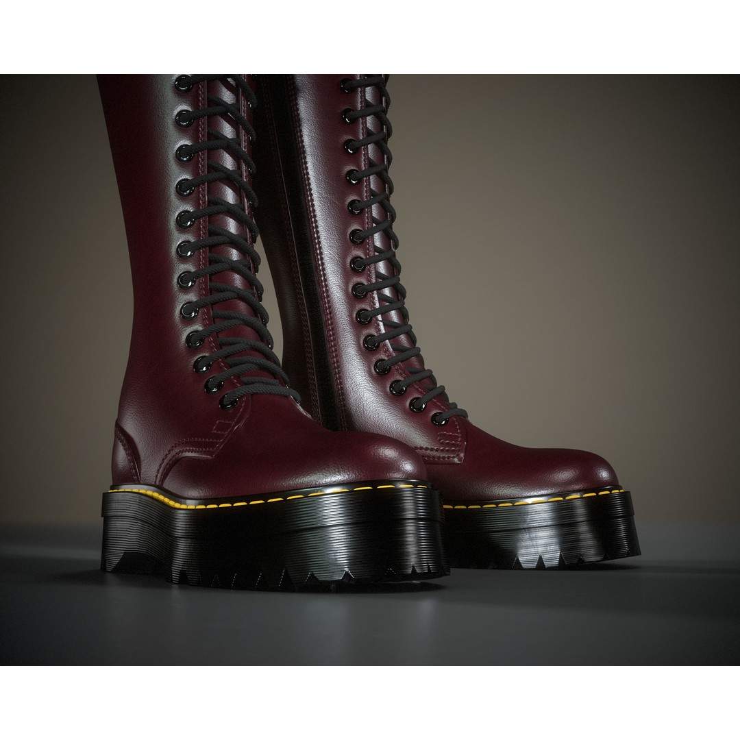 Dr. Martens 20eye 3D Model – Low Poly Game-Ready Asset, FBX, OBJ - View 15