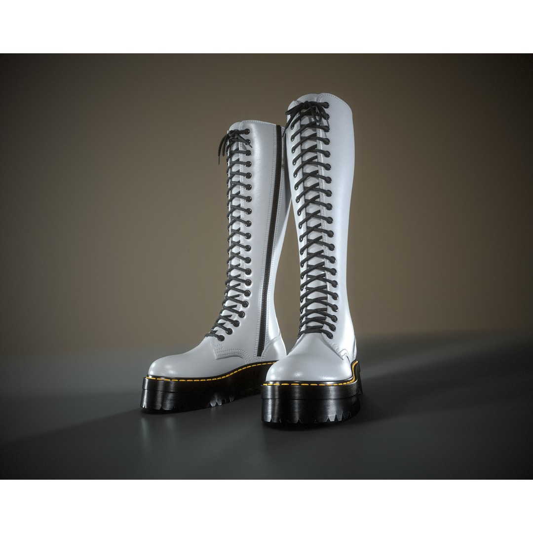 Dr. Martens 20eye 3D Model – Low Poly Game-Ready Asset, FBX, OBJ - View 17