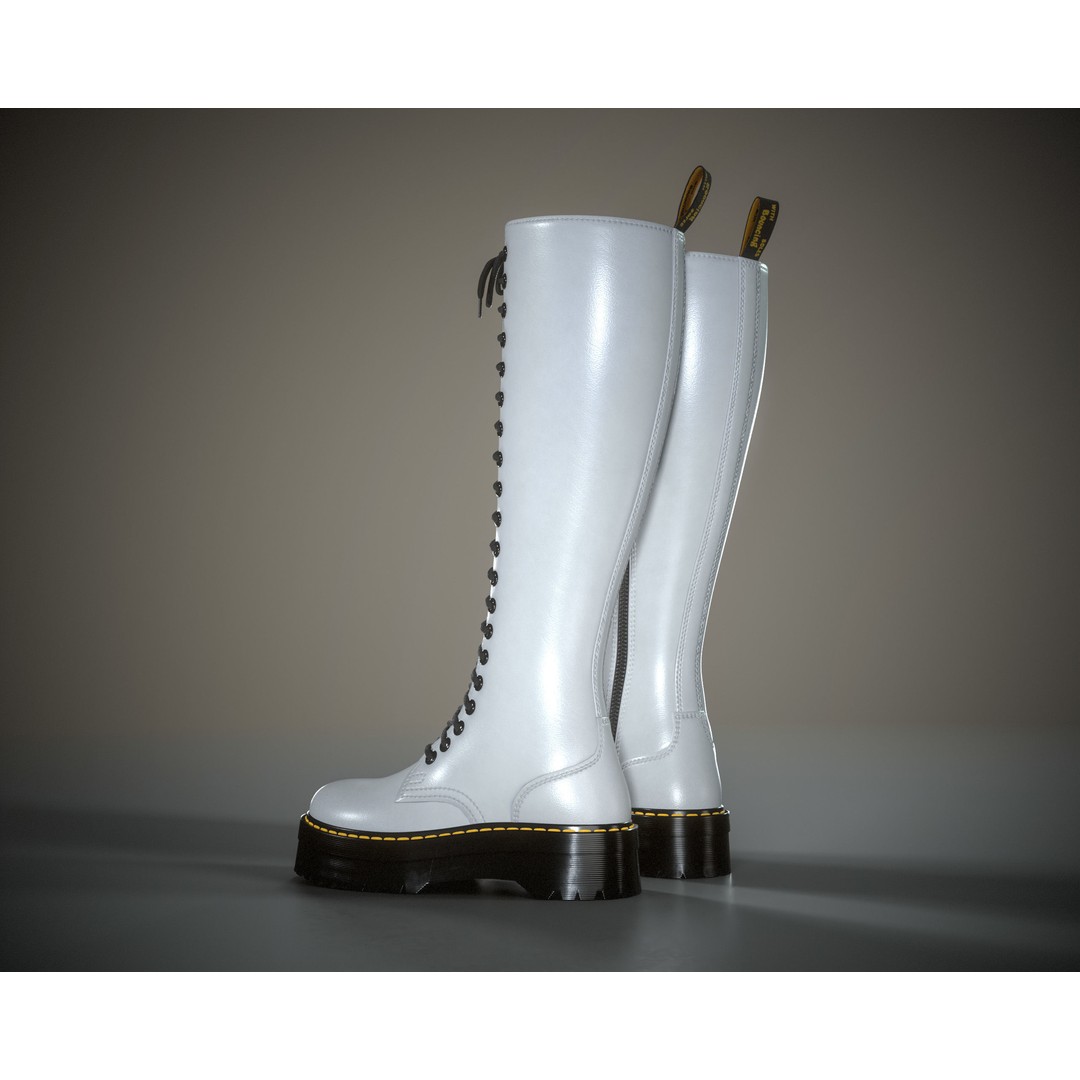 Dr. Martens 20eye 3D Model – Low Poly Game-Ready Asset, FBX, OBJ - View 21