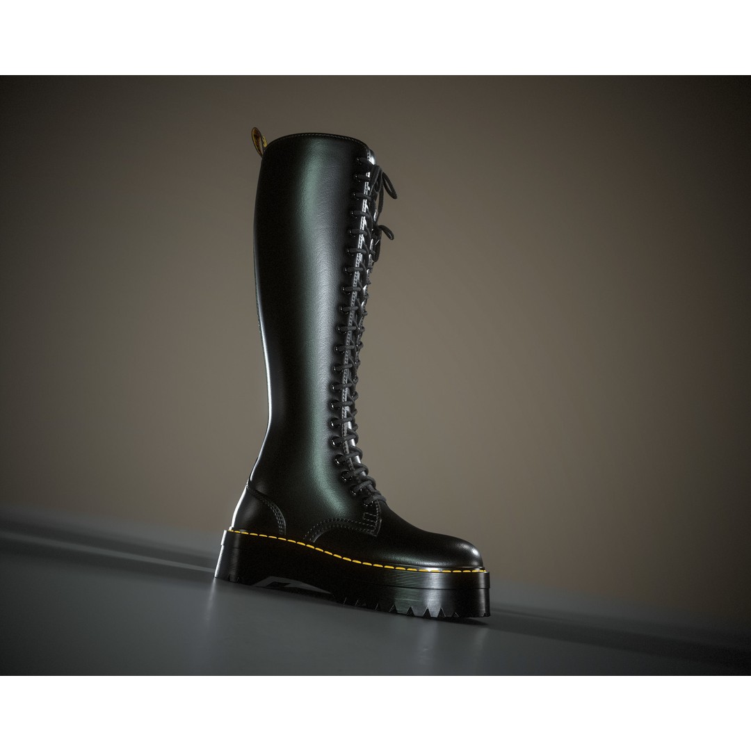 Dr. Martens 20eye 3D Model – Low Poly Game-Ready Asset, FBX, OBJ - View 5