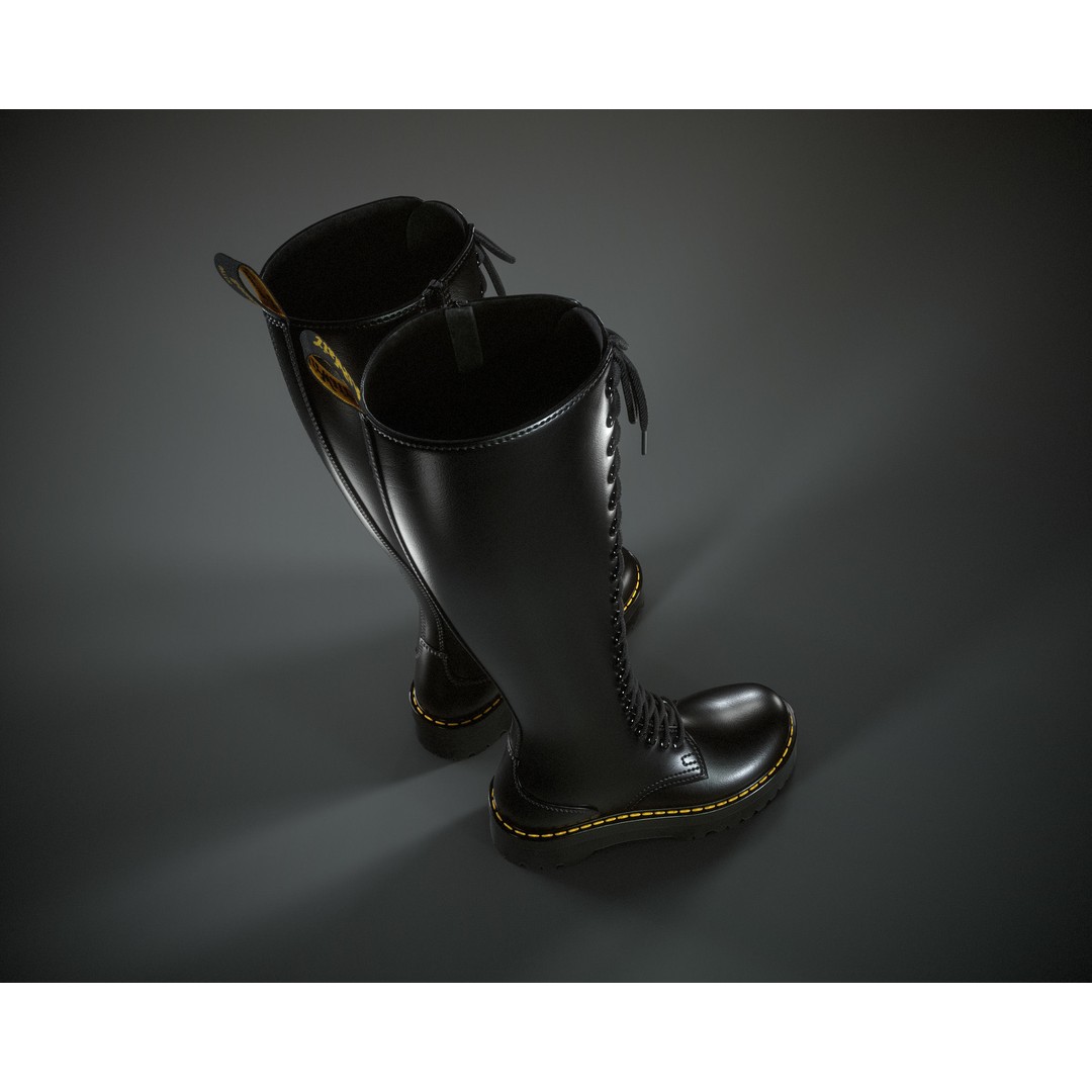 Dr. Martens 20eye 3D Model – Low Poly Game-Ready Asset, FBX, OBJ - View 6