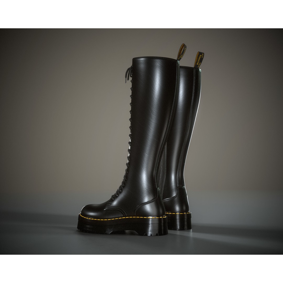 Dr. Martens 20eye 3D Model – Low Poly Game-Ready Asset, FBX, OBJ - View 7