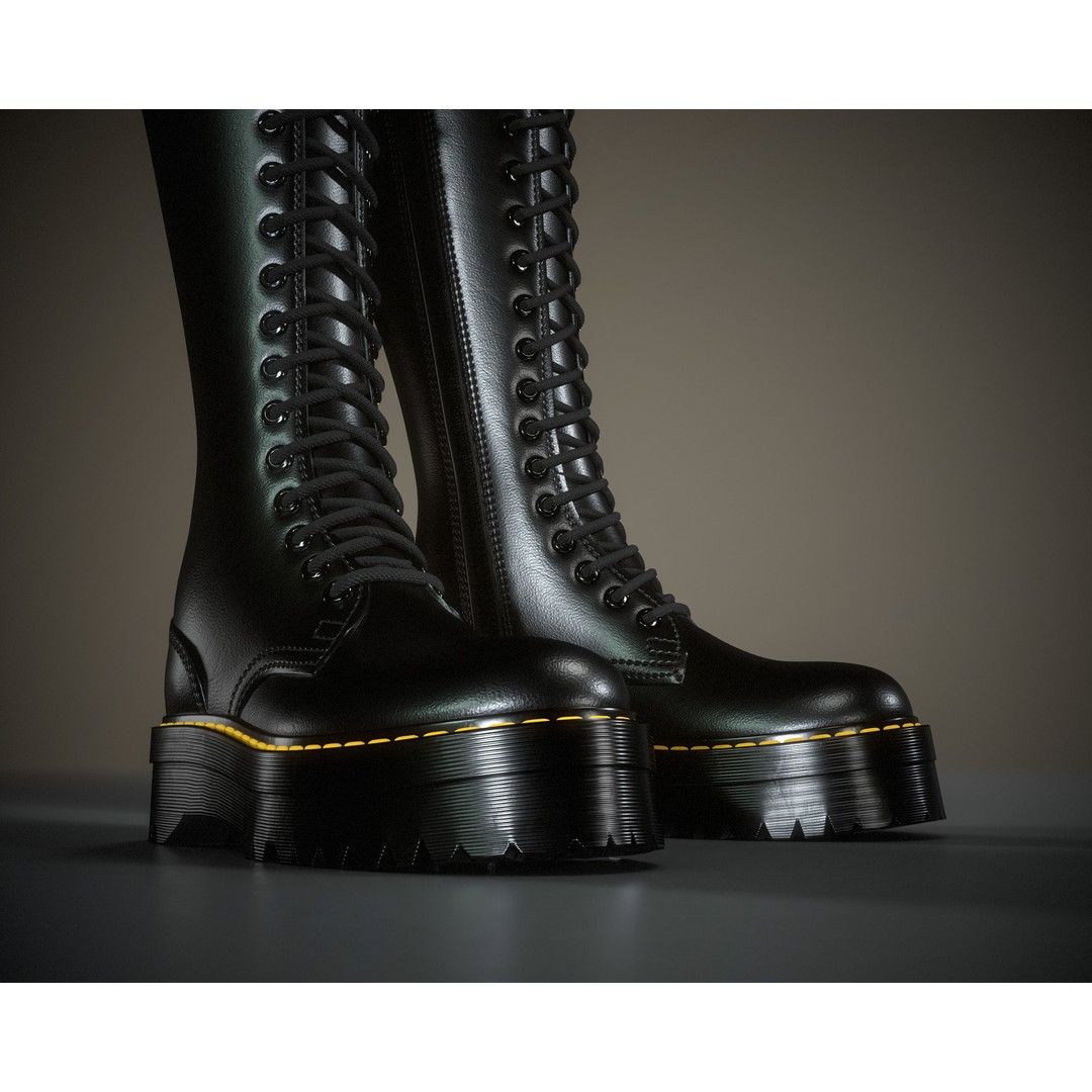 Dr. Martens 20eye 3D Model – Low Poly Game-Ready Asset, FBX, OBJ - View 8
