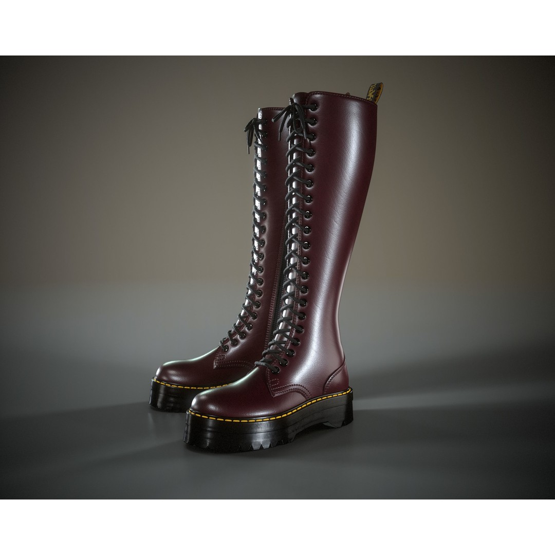 Dr. Martens 20eye 3D Model – Low Poly Game-Ready Asset, FBX, OBJ - View 9