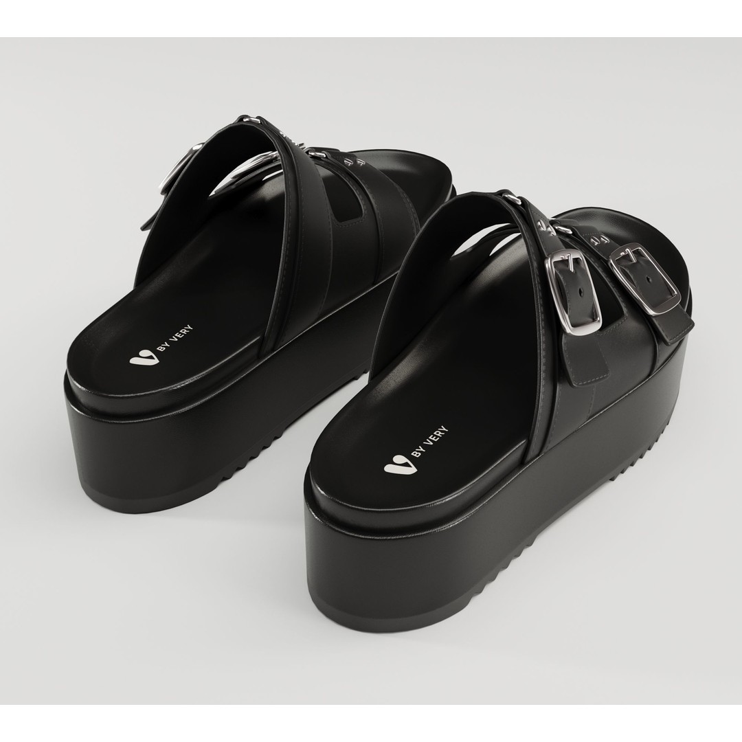 Sandals 3D Model – Low Poly Footwear, Game Ready, FBX, Blender - View 10