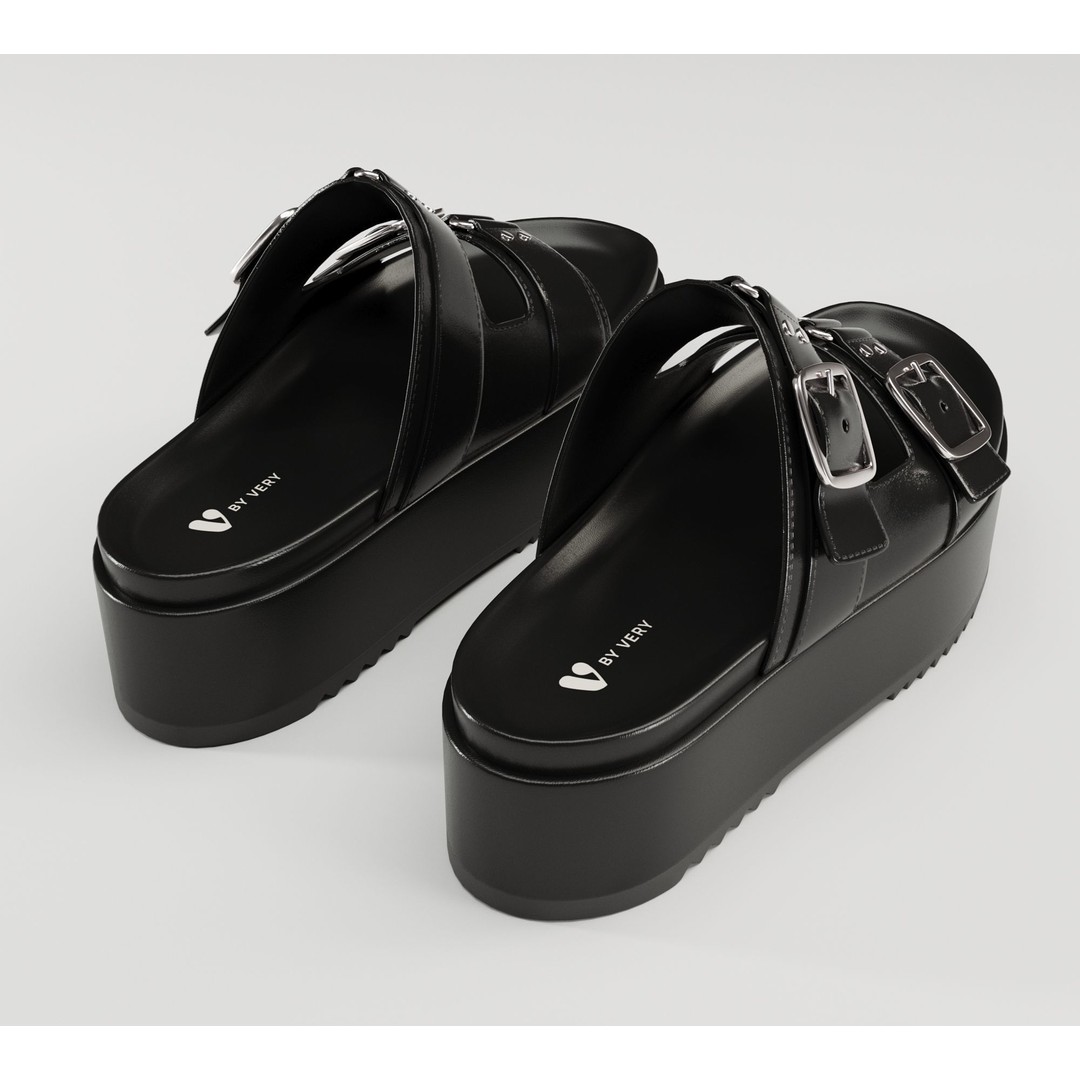 Sandals 3D Model – Low Poly Footwear, Game Ready, FBX, Blender - View 11
