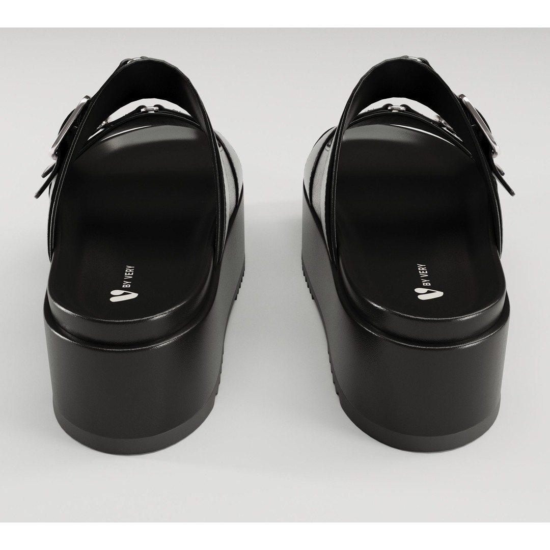 Sandals 3D Model – Low Poly Footwear, Game Ready, FBX, Blender - View 14