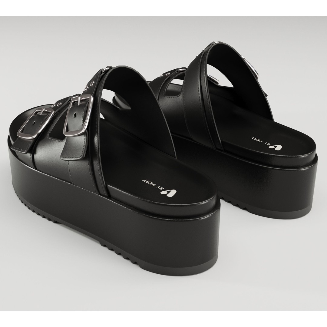 Sandals 3D Model – Low Poly Footwear, Game Ready, FBX, Blender - View 15