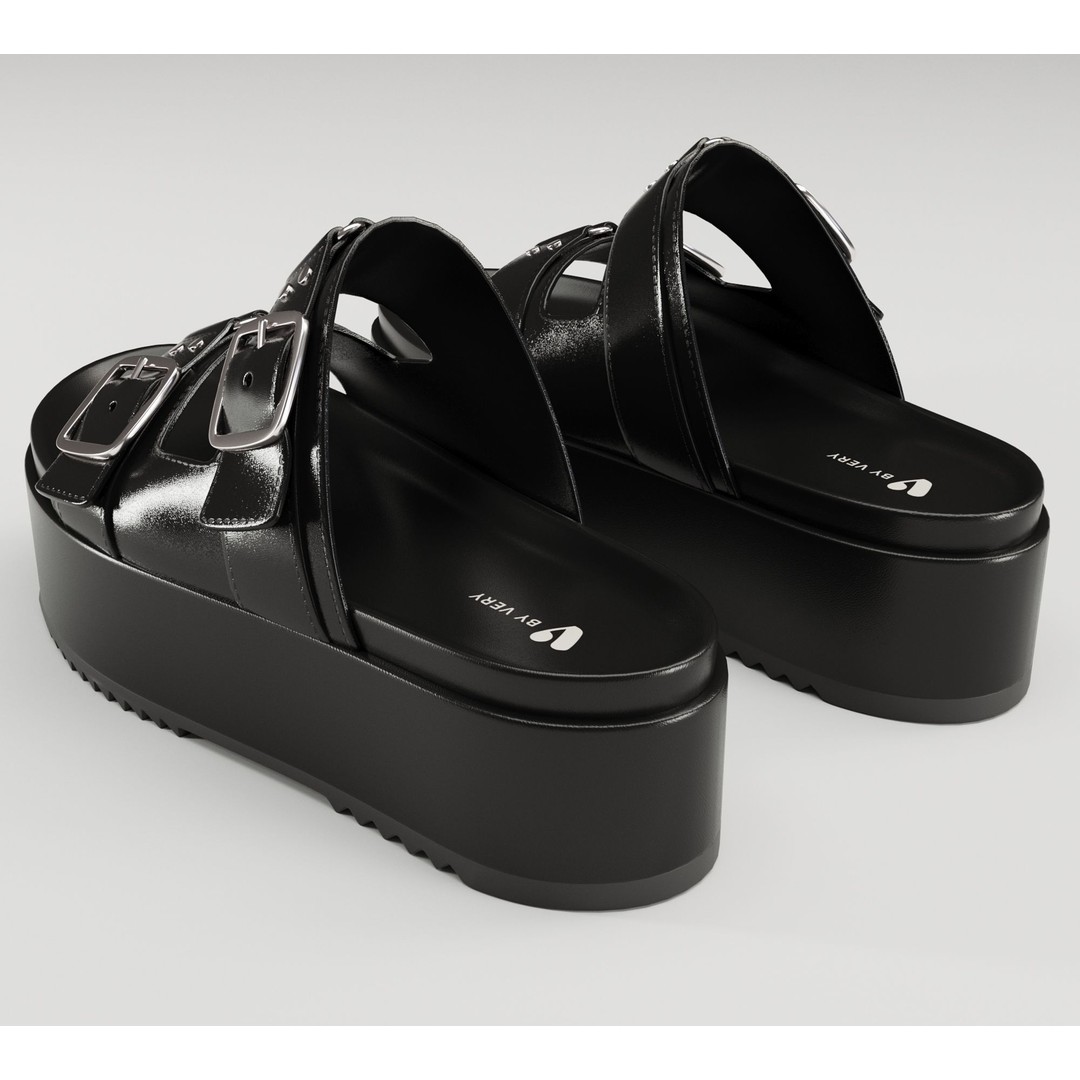 Sandals 3D Model – Low Poly Footwear, Game Ready, FBX, Blender - View 16