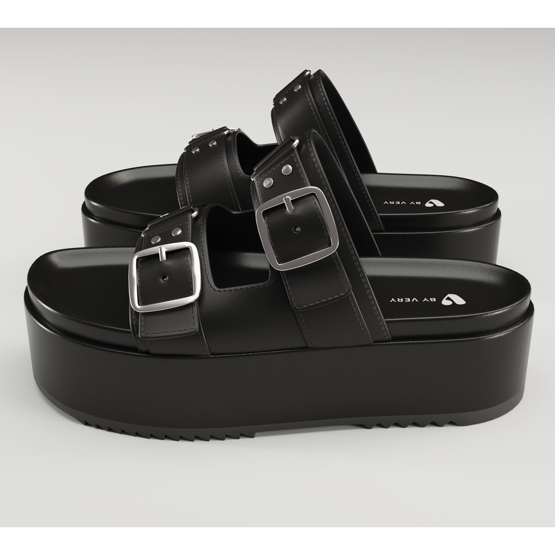 Sandals 3D Model – Low Poly Footwear, Game Ready, FBX, Blender - View 17