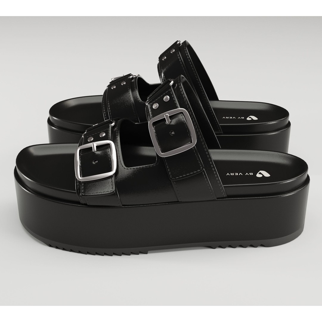 Sandals 3D Model – Low Poly Footwear, Game Ready, FBX, Blender - View 18
