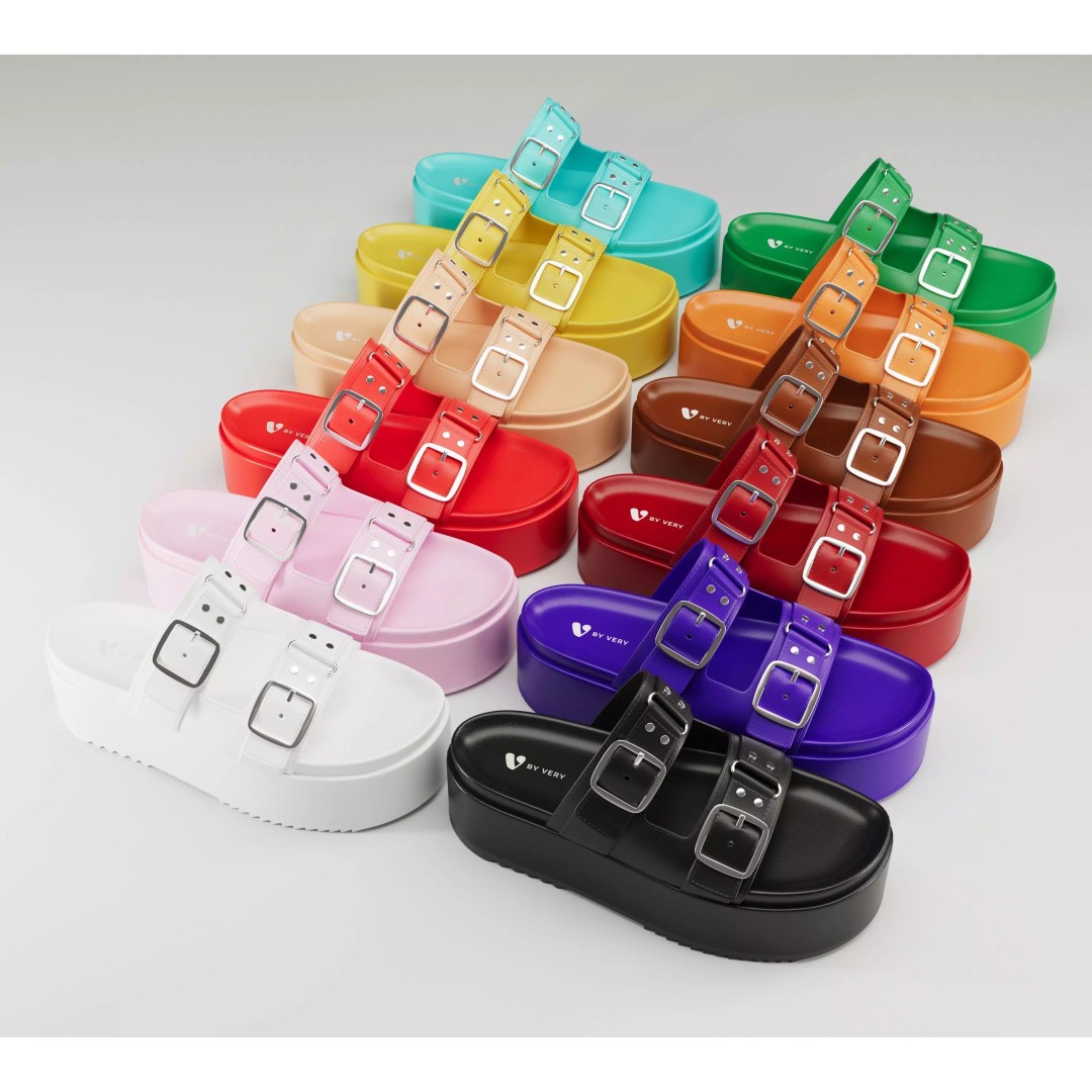 Sandals 3D Model – Low Poly Footwear, Game Ready, FBX, Blender - View 2