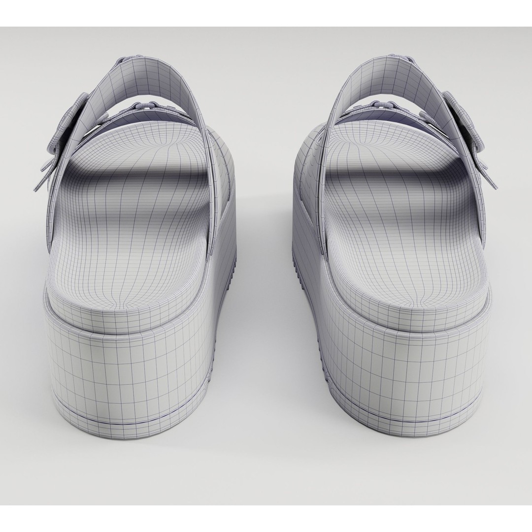 Sandals 3D Model – Low Poly Footwear, Game Ready, FBX, Blender - View 27