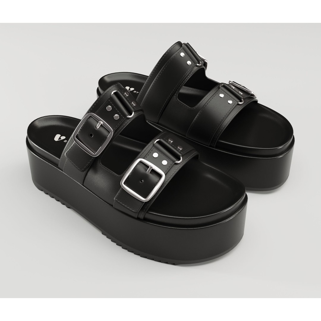 Sandals 3D Model – Low Poly Footwear, Game Ready, FBX, Blender - View 4
