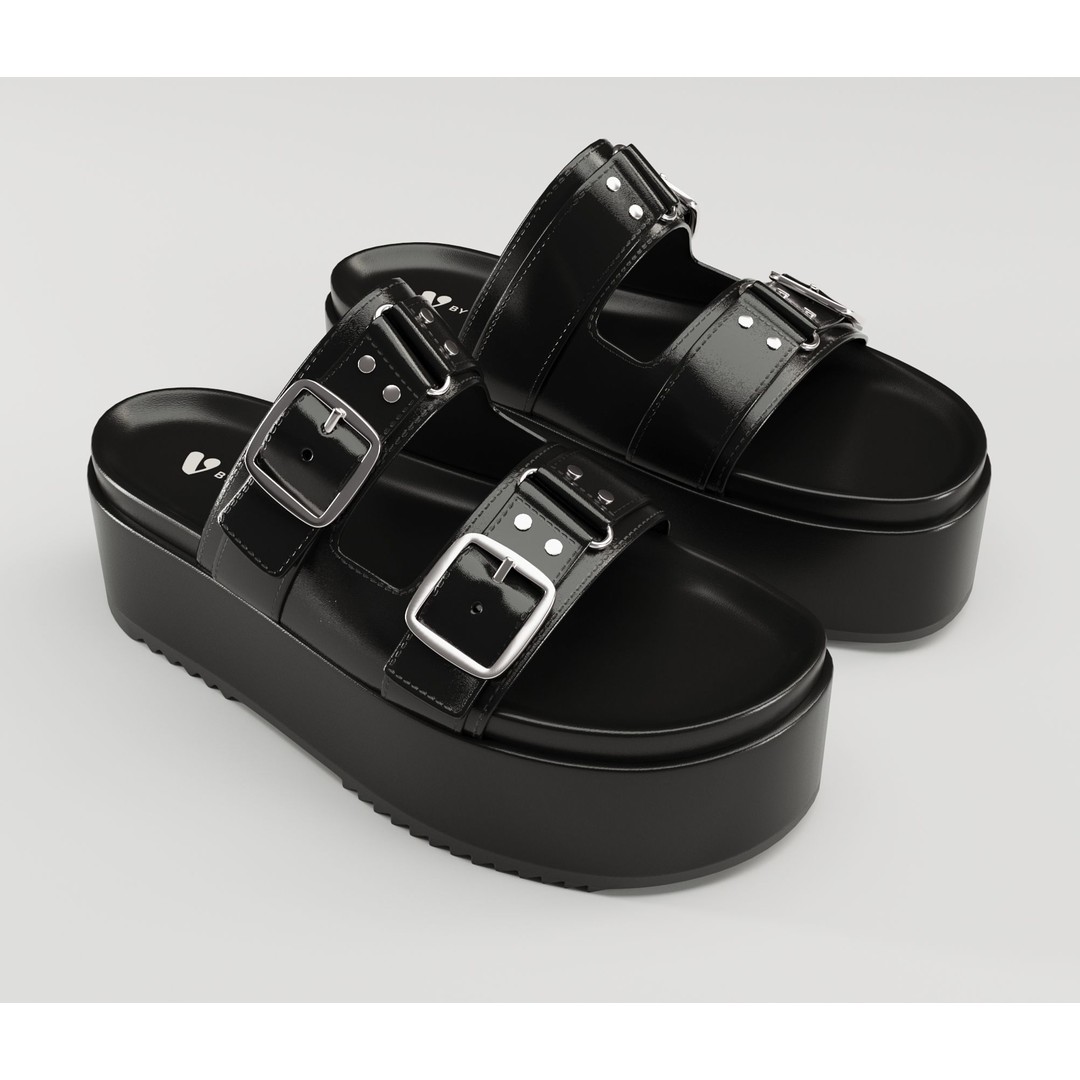 Sandals 3D Model – Low Poly Footwear, Game Ready, FBX, Blender - View 5
