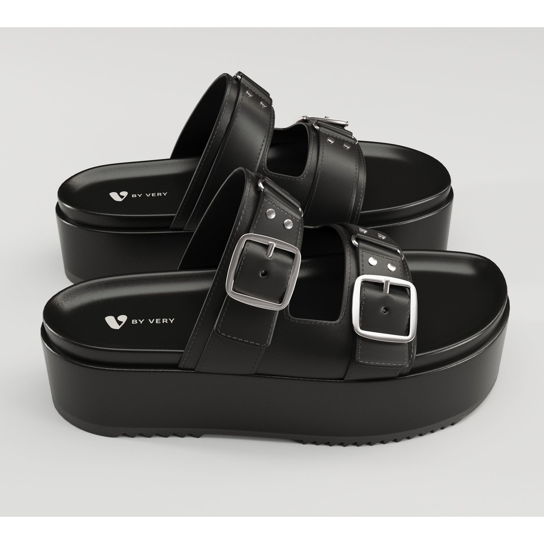 Sandals 3D Model – Low Poly Footwear, Game Ready, FBX, Blender - View 7