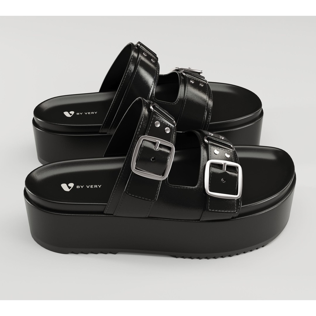 Sandals 3D Model – Low Poly Footwear, Game Ready, FBX, Blender - View 8