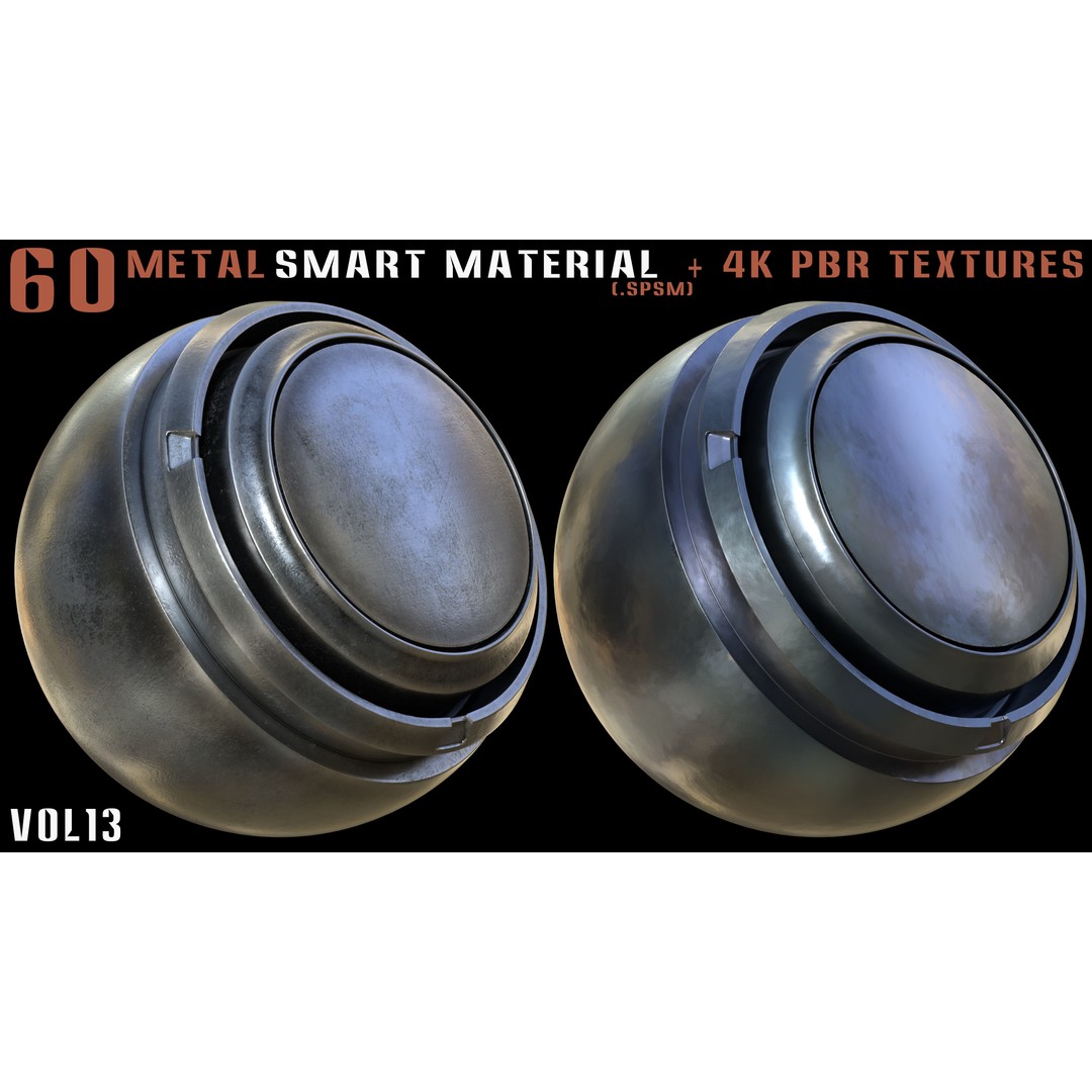 60 Metal Smart Materials 3D Model – PBR Textures for Substance Painter - View 15