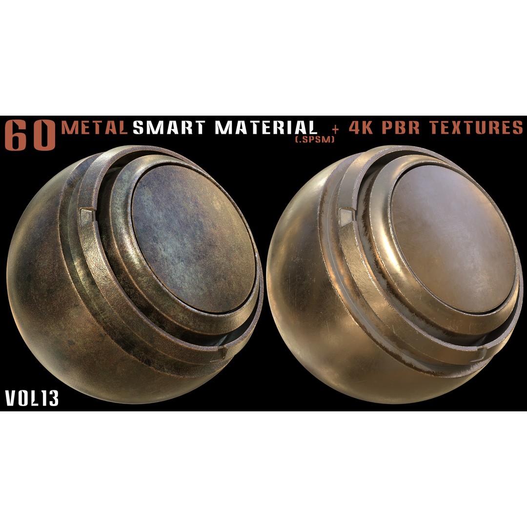 60 Metal Smart Materials 3D Model – PBR Textures for Substance Painter - View 18