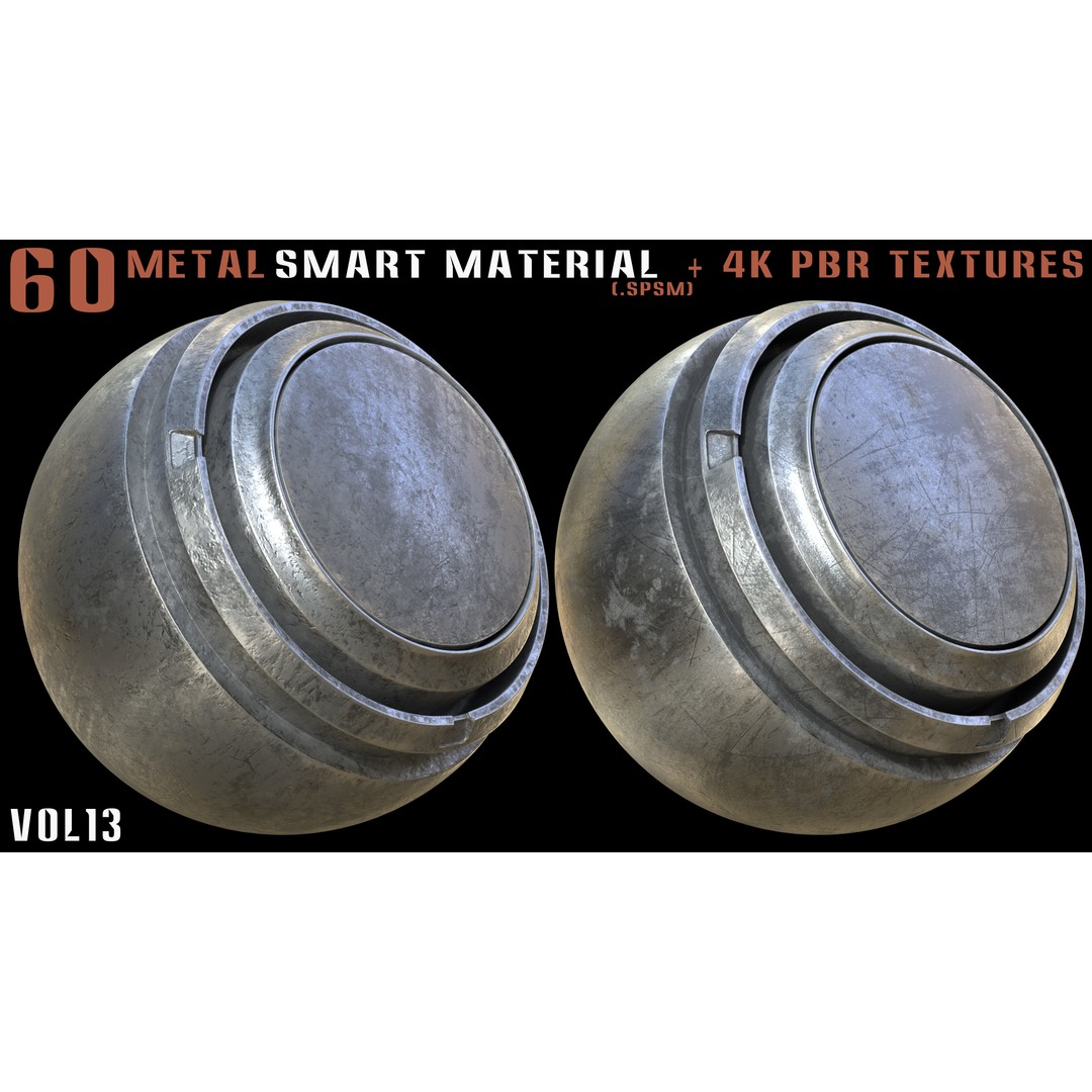 60 Metal Smart Materials 3D Model – PBR Textures for Substance Painter - View 20