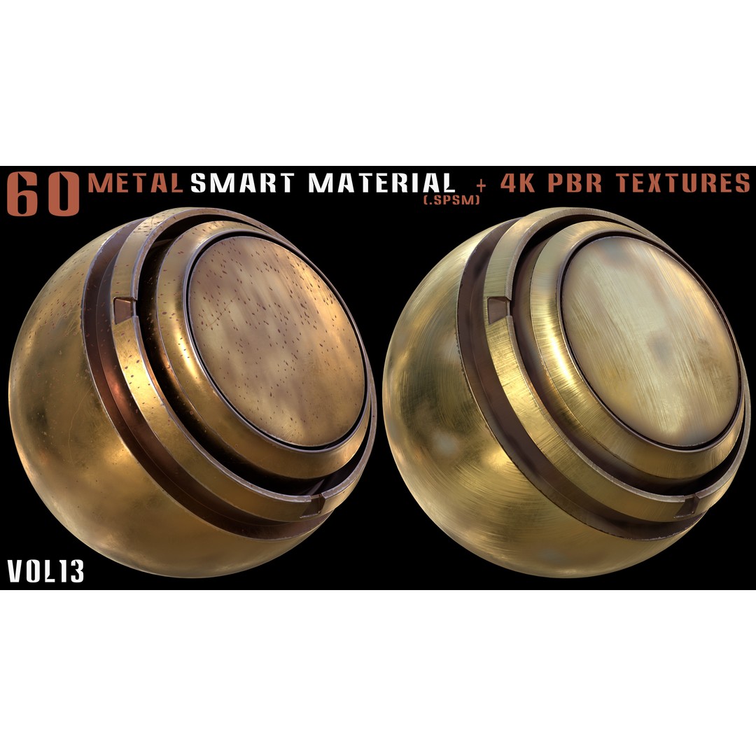 60 Metal Smart Materials 3D Model – PBR Textures for Substance Painter - View 9