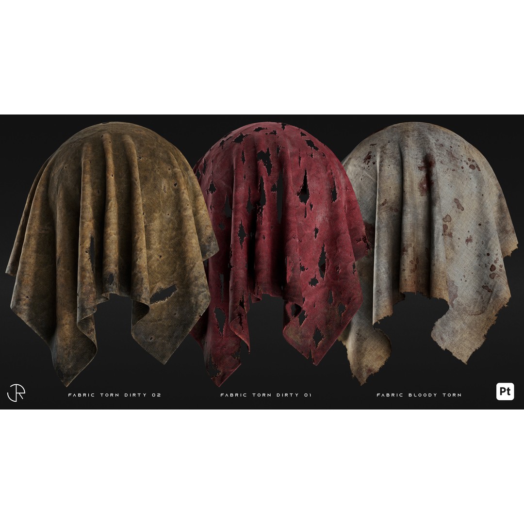 Cloth Damaged Smart Materials 3D Model – High-Detail Textures, PBR - View 10