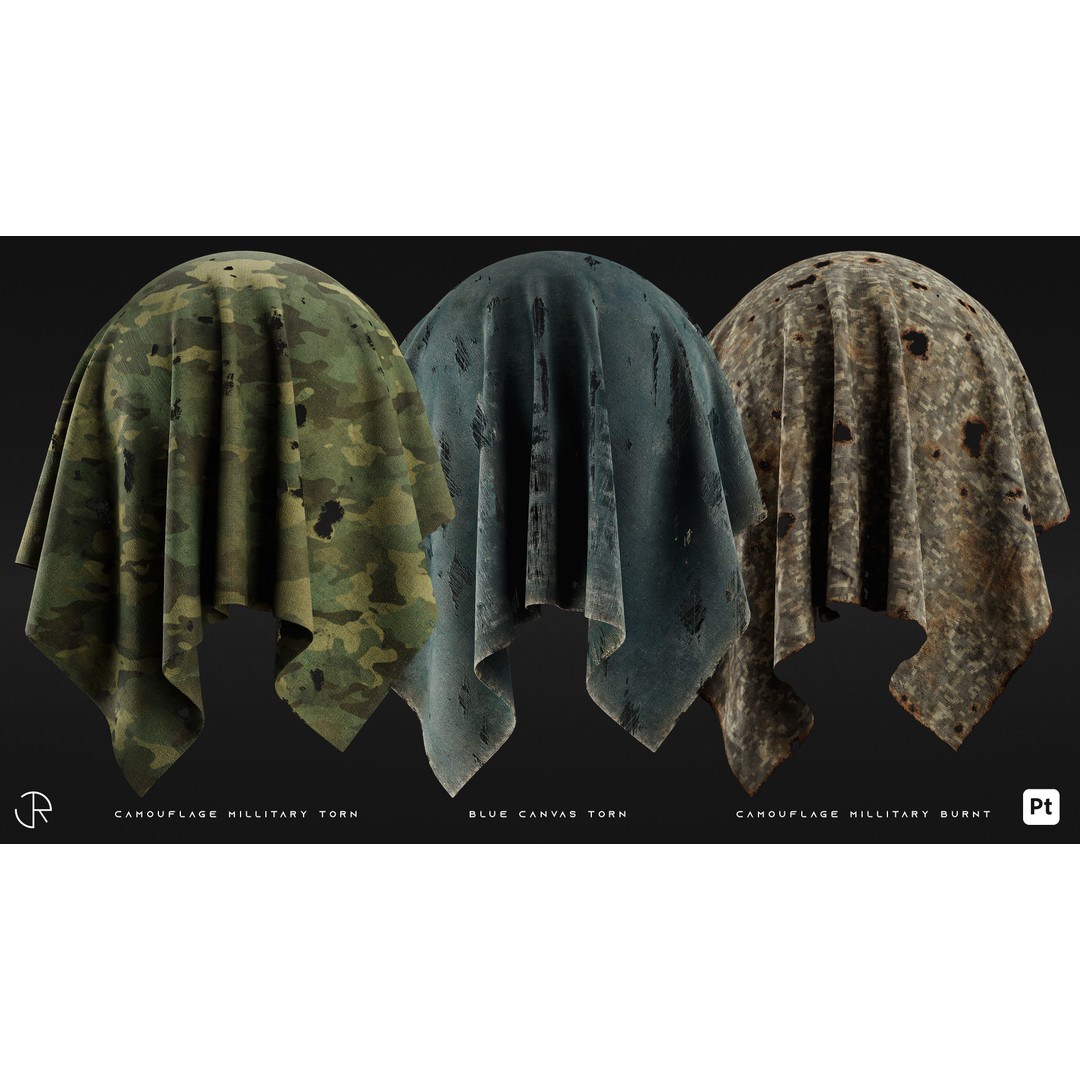 Cloth Damaged Smart Materials 3D Model – High-Detail Textures, PBR - View 13