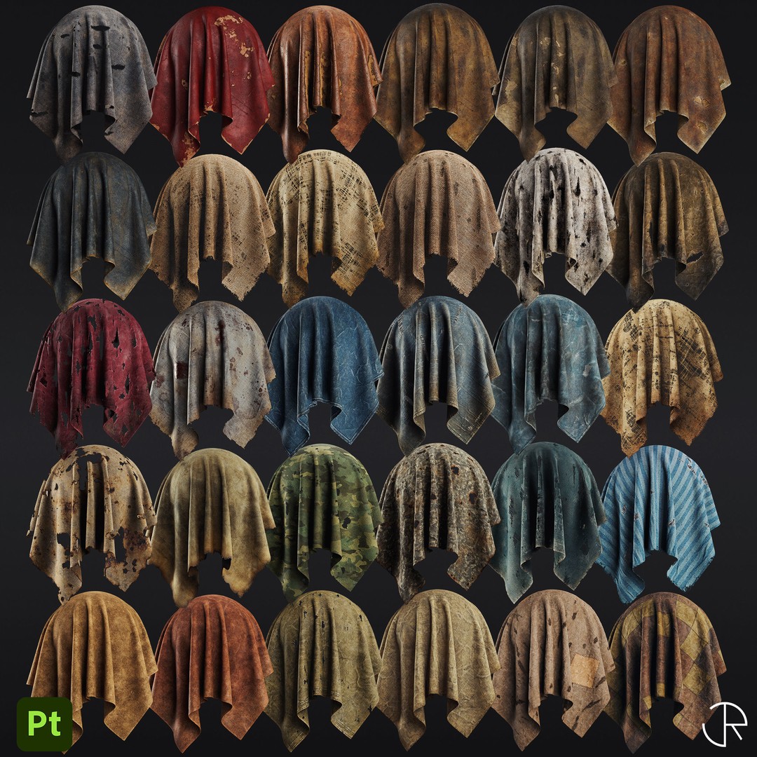 Cloth Damaged Smart Materials 3D Model – High-Detail Textures, PBR - View 4