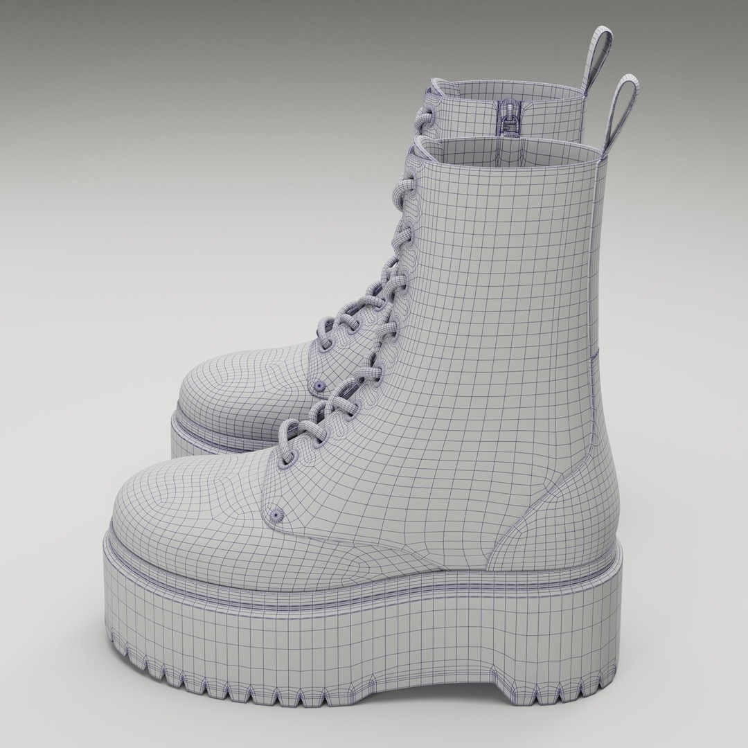 Dr Martens Jadon Max Platform Boots 3D Model – Low Poly Game-Ready, PBR