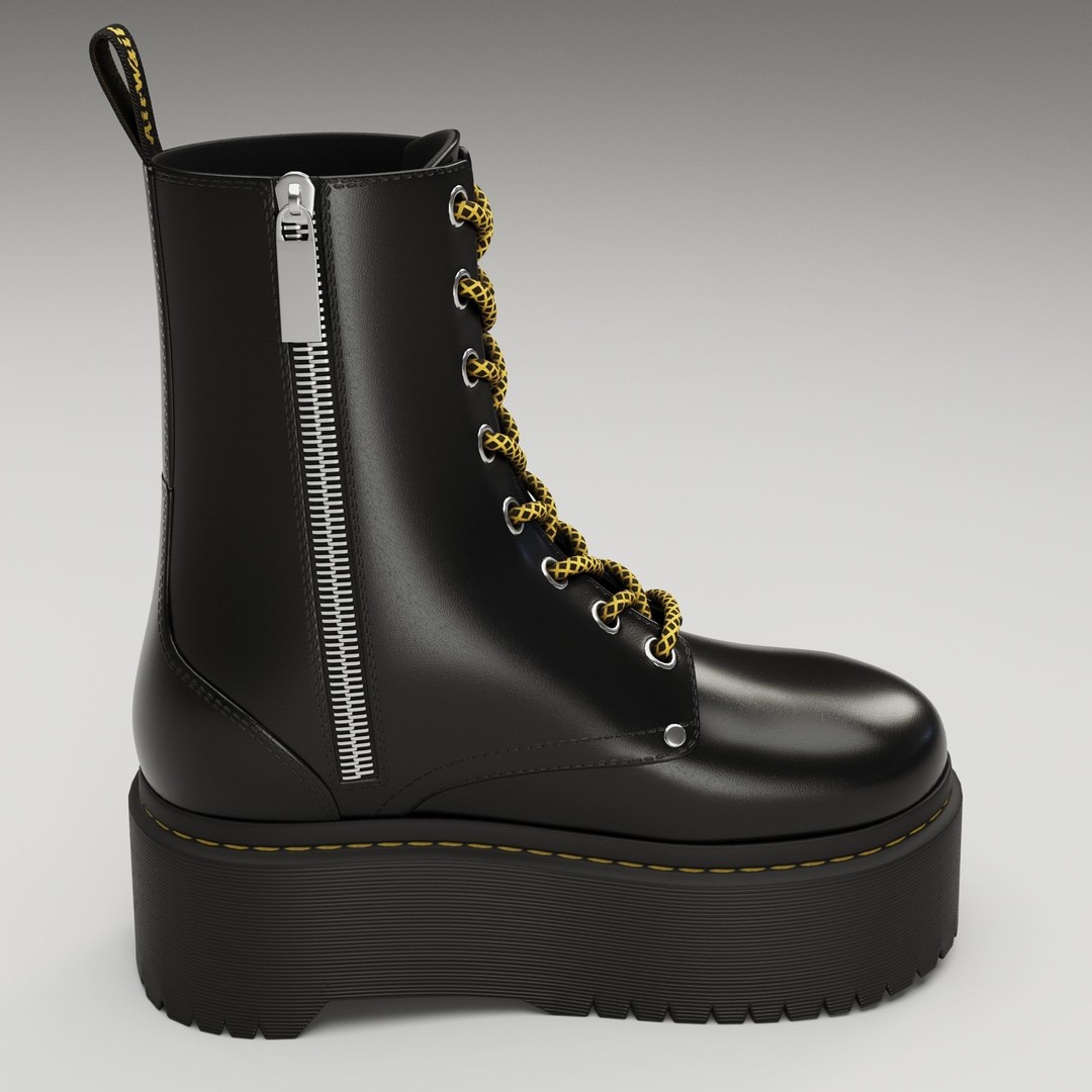 Dr Martens Jadon Max Platform Boots 3D Model – Low Poly Game-Ready, PBR - View 10