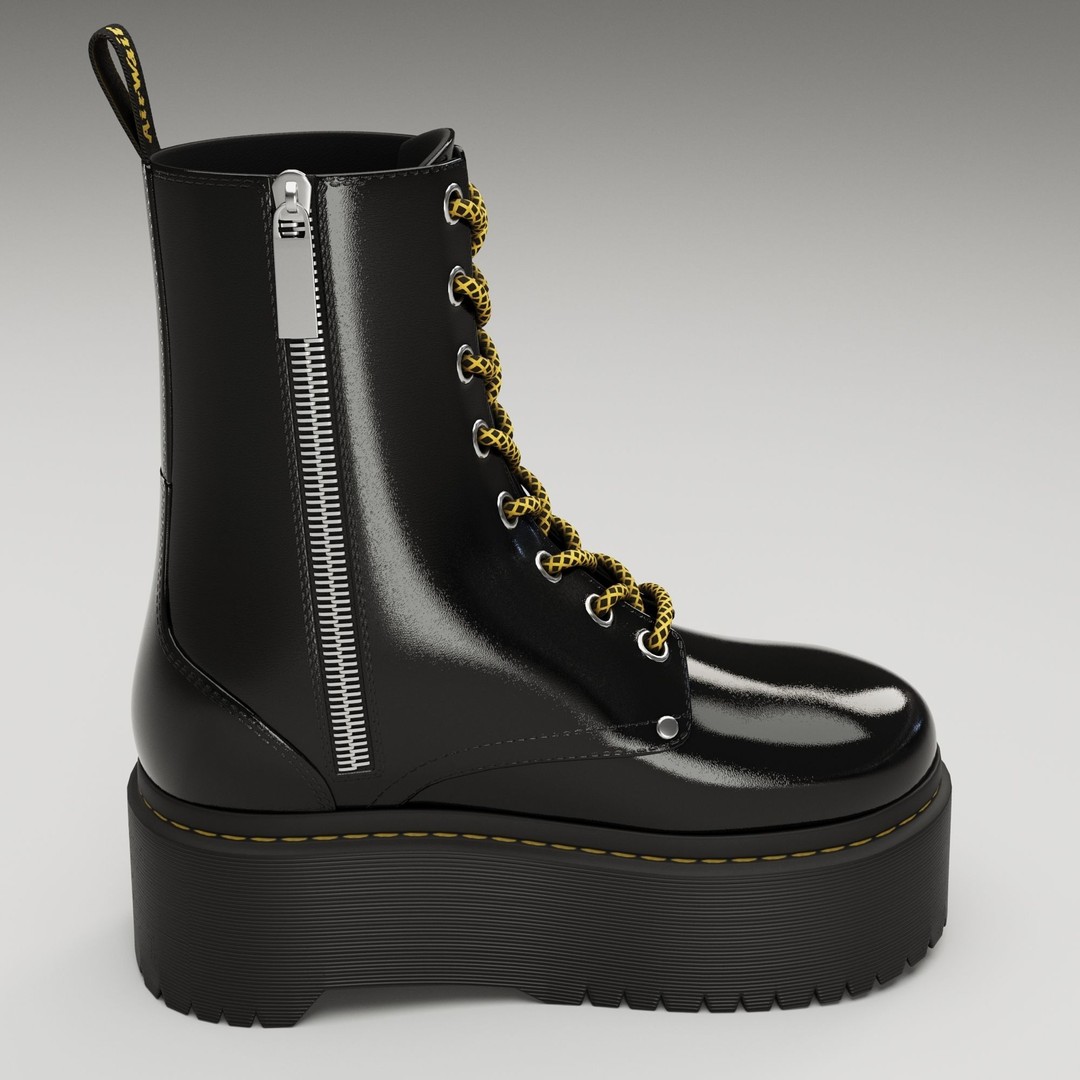 Dr Martens Jadon Max Platform Boots 3D Model – Low Poly Game-Ready, PBR - View 11