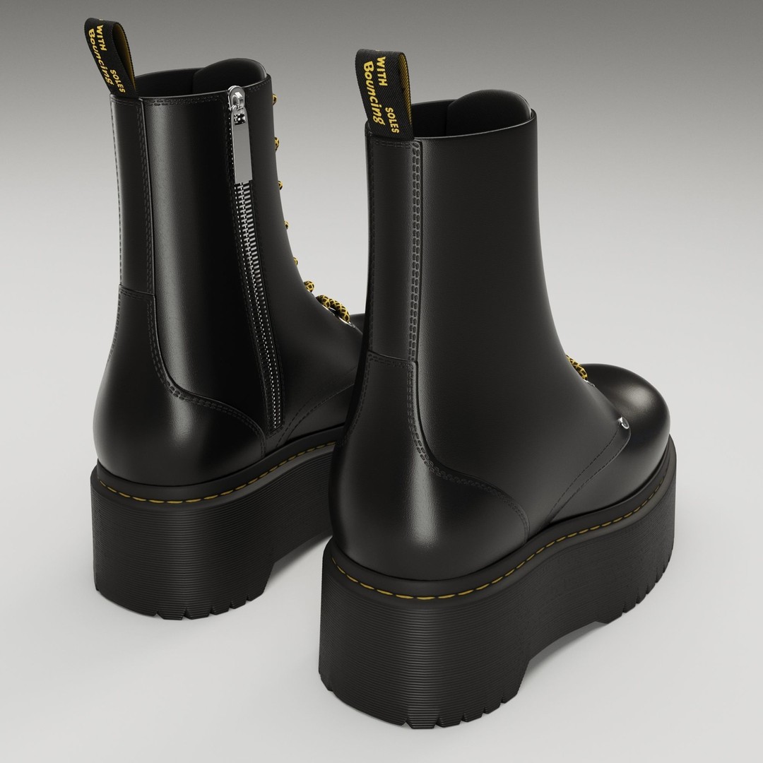 Dr Martens Jadon Max Platform Boots 3D Model – Low Poly Game-Ready, PBR - View 12
