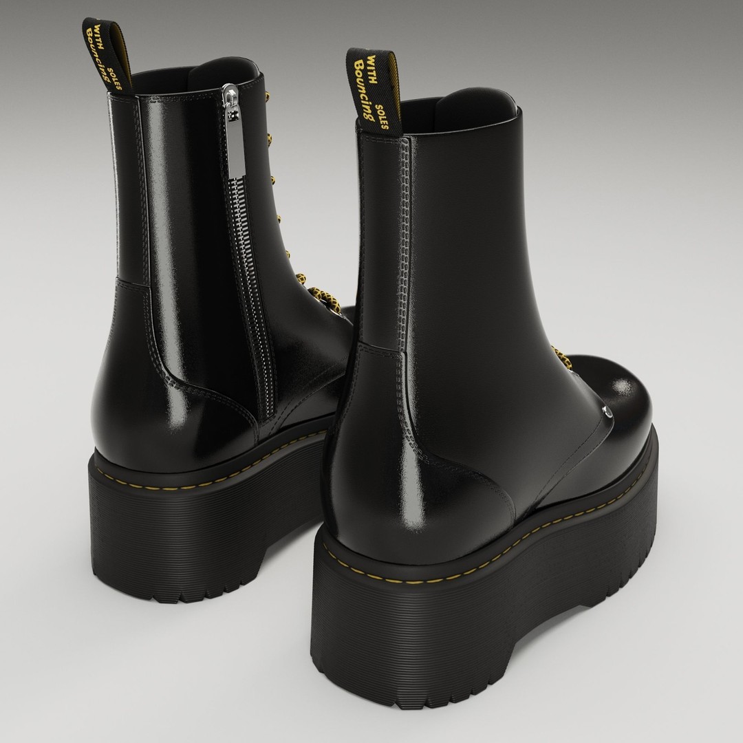 Dr Martens Jadon Max Platform Boots 3D Model – Low Poly Game-Ready, PBR - View 13