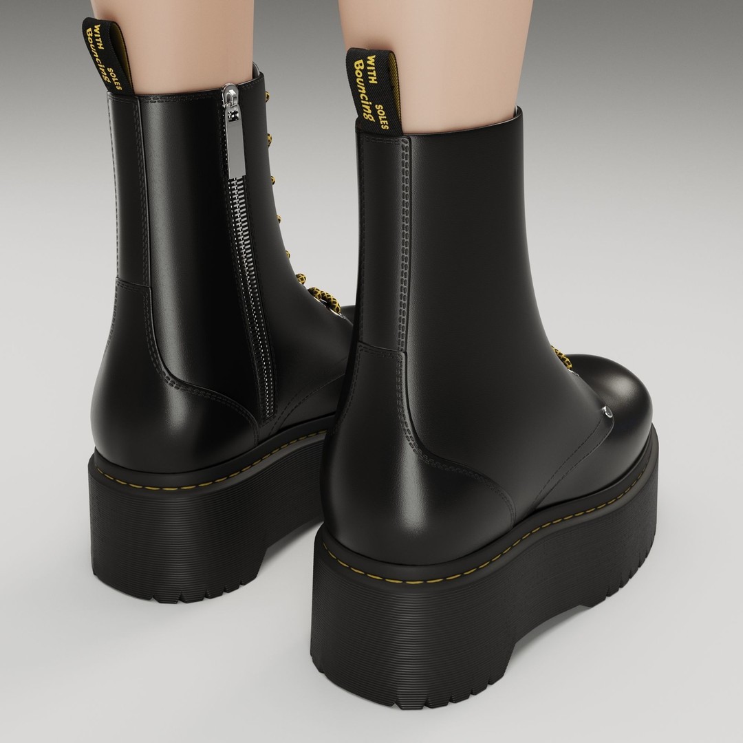 Dr Martens Jadon Max Platform Boots 3D Model – Low Poly Game-Ready, PBR - View 14