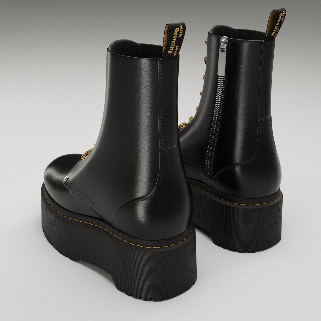 Dr Martens Jadon Max Platform Boots 3D Model – Low Poly Game-Ready, PBR - View 17