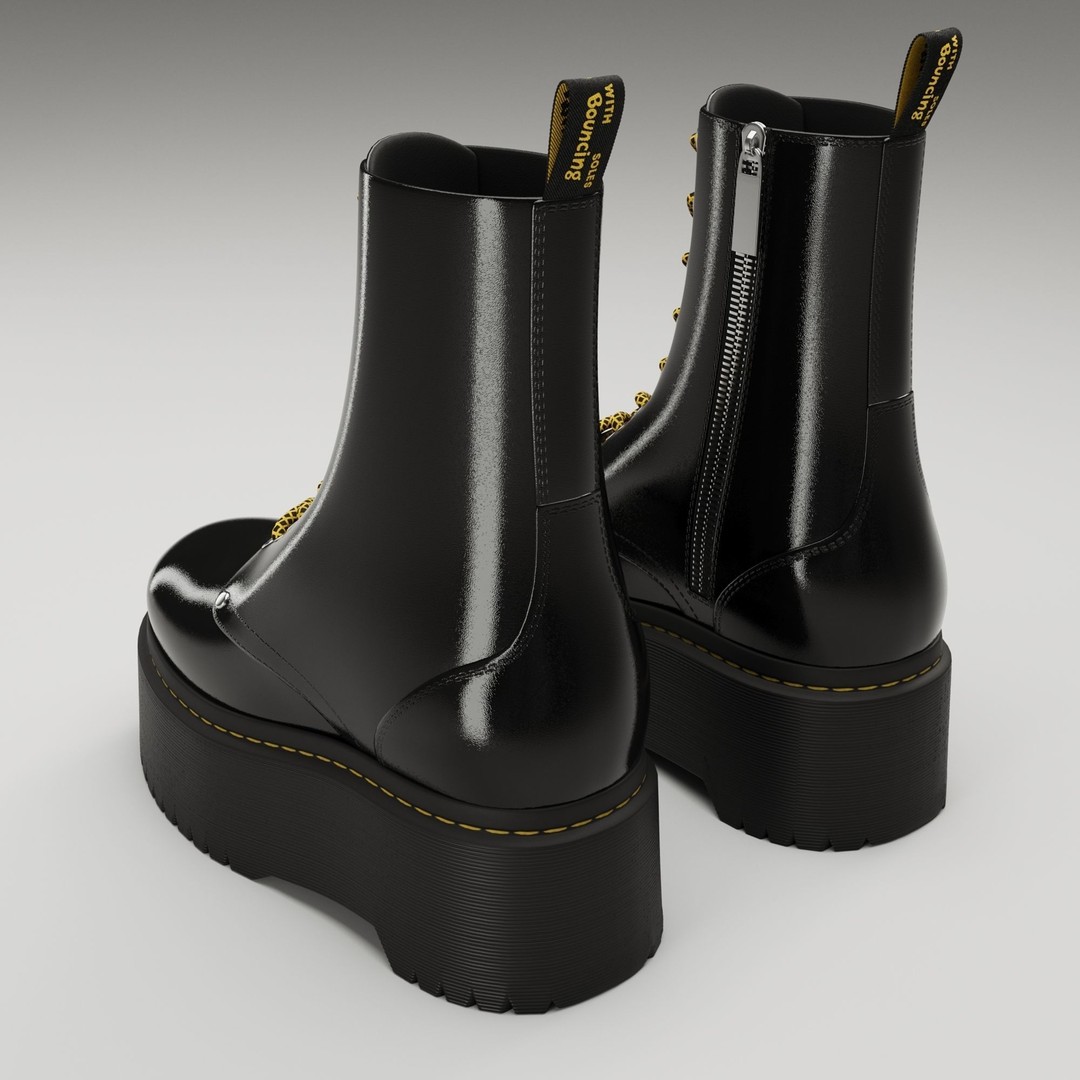Dr Martens Jadon Max Platform Boots 3D Model – Low Poly Game-Ready, PBR - View 18
