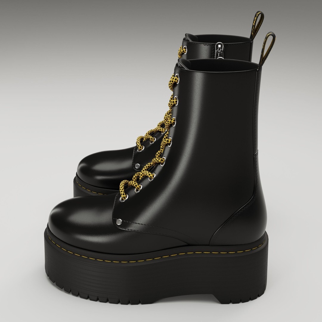 Dr Martens Jadon Max Platform Boots 3D Model – Low Poly Game-Ready, PBR - View 19