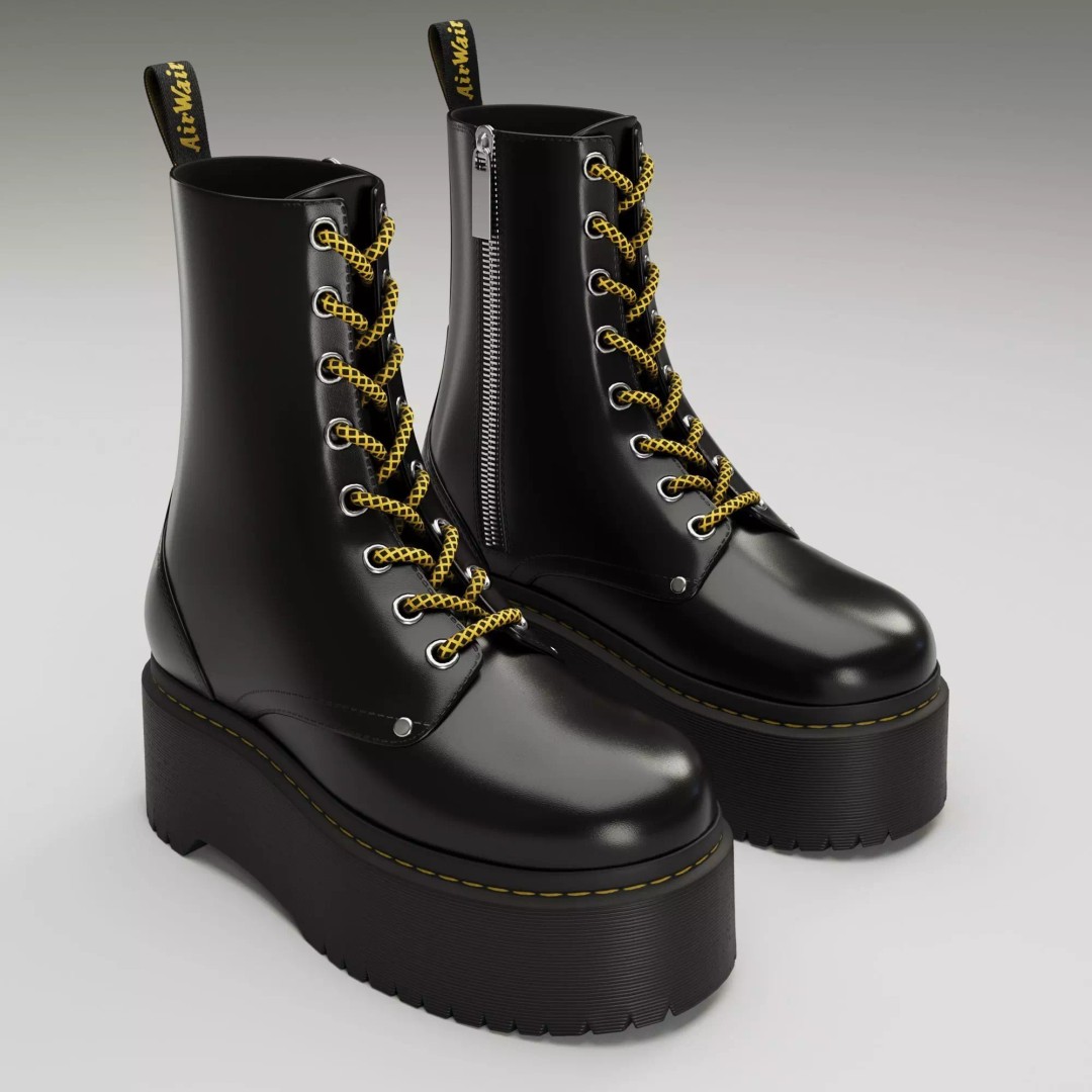 Dr Martens Jadon Max Platform Boots 3D Model – Low Poly Game-Ready, PBR - View 2