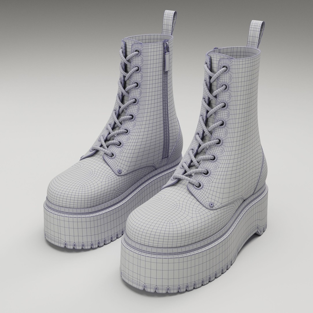 Dr Martens Jadon Max Platform Boots 3D Model – Low Poly Game-Ready, PBR - View 23