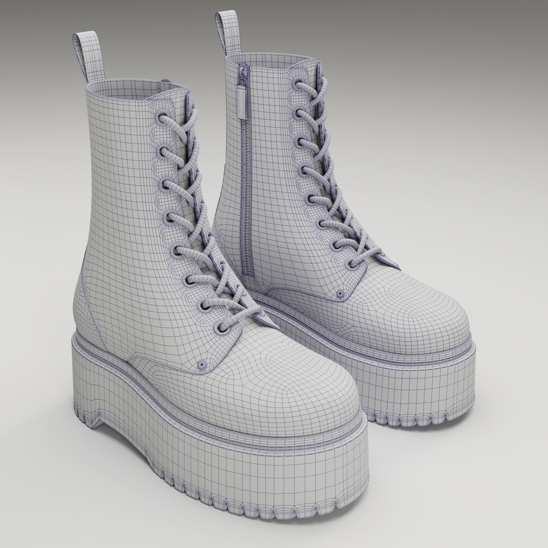 Dr Martens Jadon Max Platform Boots 3D Model – Low Poly Game-Ready, PBR - View 24